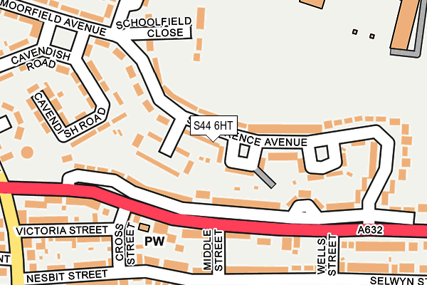 S44 6HT map - OS OpenMap – Local (Ordnance Survey)