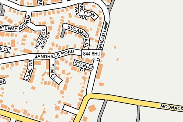 S44 6HU map - OS OpenMap – Local (Ordnance Survey)