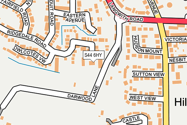 S44 6HY map - OS OpenMap – Local (Ordnance Survey)