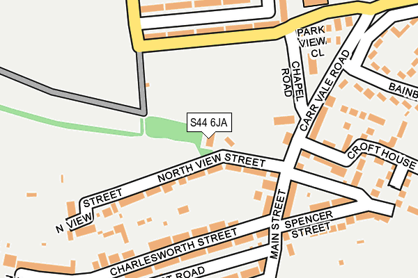 S44 6JA map - OS OpenMap – Local (Ordnance Survey)