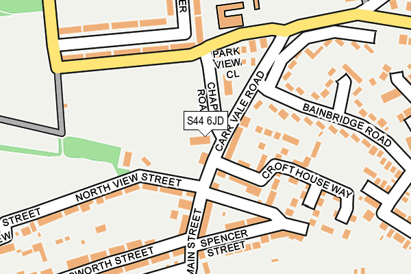 S44 6JD map - OS OpenMap – Local (Ordnance Survey)