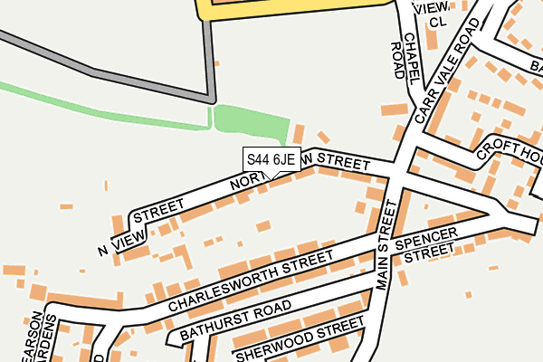 S44 6JE map - OS OpenMap – Local (Ordnance Survey)