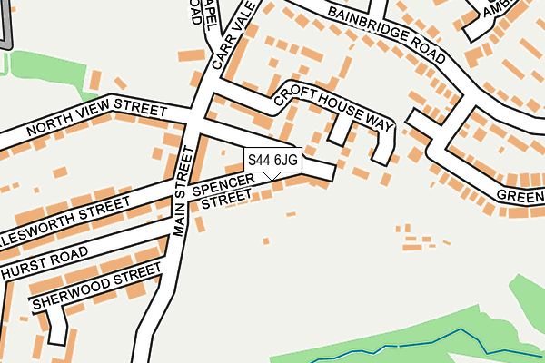 S44 6JG map - OS OpenMap – Local (Ordnance Survey)