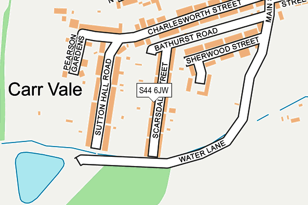 S44 6JW map - OS OpenMap – Local (Ordnance Survey)