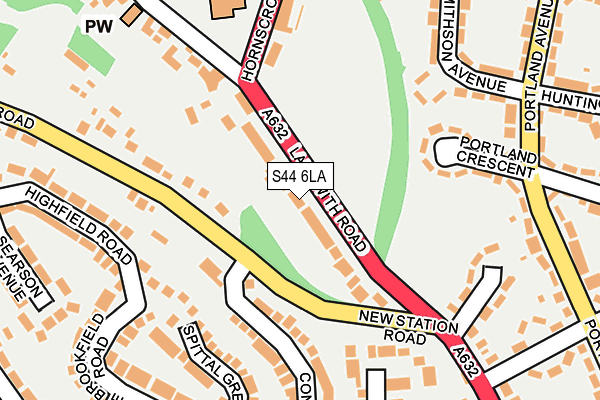 S44 6LA map - OS OpenMap – Local (Ordnance Survey)