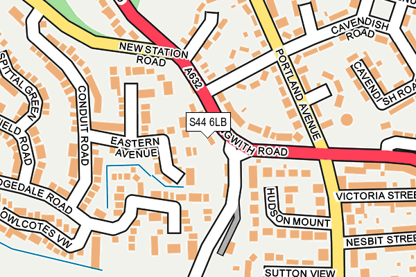 S44 6LB map - OS OpenMap – Local (Ordnance Survey)