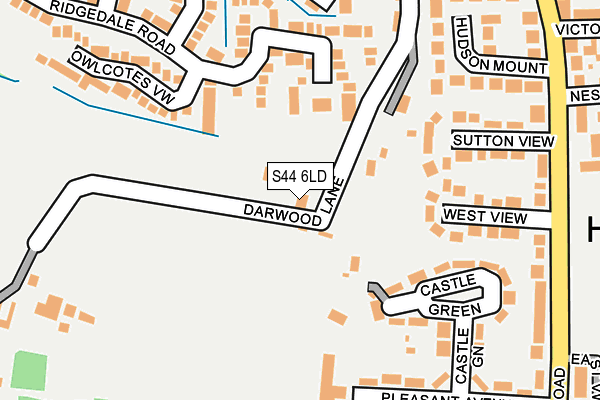 S44 6LD map - OS OpenMap – Local (Ordnance Survey)