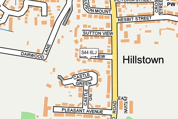 S44 6LJ map - OS OpenMap – Local (Ordnance Survey)