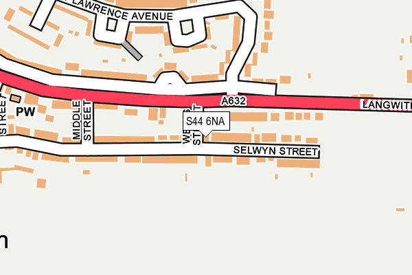 S44 6NA map - OS OpenMap – Local (Ordnance Survey)