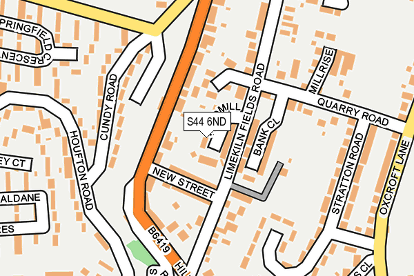 S44 6ND map - OS OpenMap – Local (Ordnance Survey)