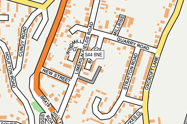 S44 6NE map - OS OpenMap – Local (Ordnance Survey)