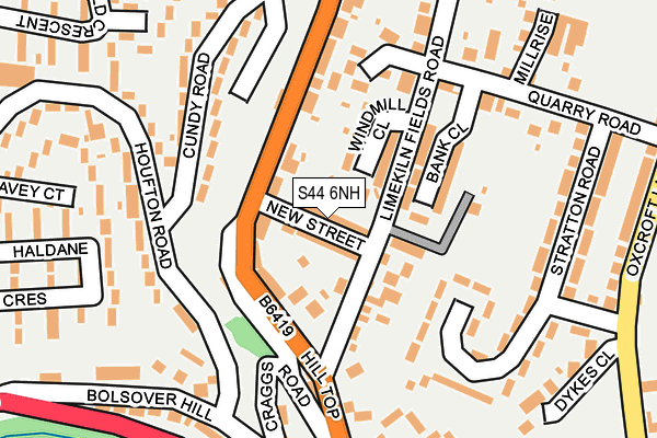 S44 6NH map - OS OpenMap – Local (Ordnance Survey)
