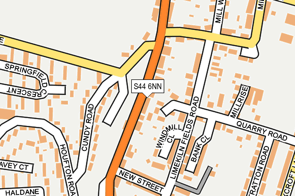 S44 6NN map - OS OpenMap – Local (Ordnance Survey)