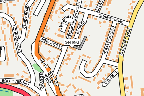 S44 6NQ map - OS OpenMap – Local (Ordnance Survey)