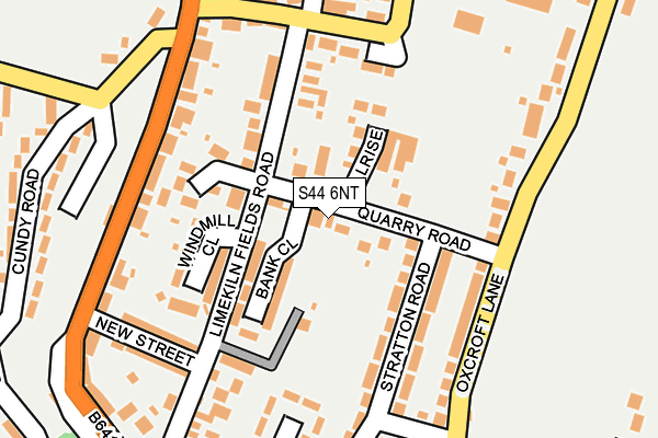 S44 6NT map - OS OpenMap – Local (Ordnance Survey)
