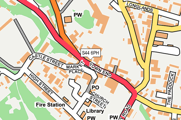 S44 6PH map - OS OpenMap – Local (Ordnance Survey)