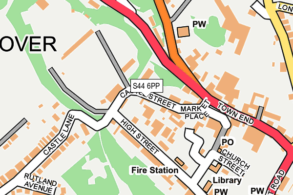 S44 6PP map - OS OpenMap – Local (Ordnance Survey)