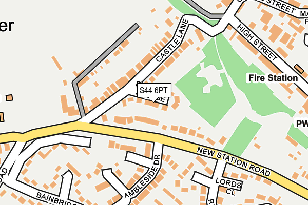 S44 6PT map - OS OpenMap – Local (Ordnance Survey)