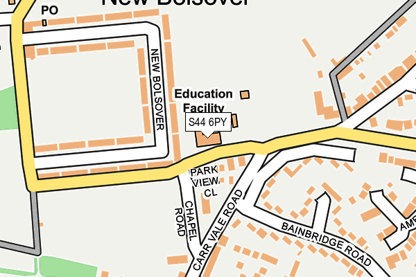 S44 6PY map - OS OpenMap – Local (Ordnance Survey)