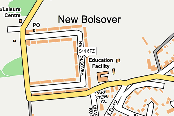 S44 6PZ map - OS OpenMap – Local (Ordnance Survey)