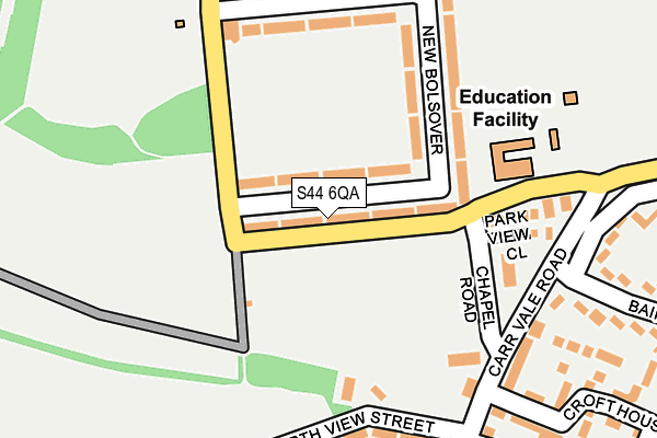 S44 6QA map - OS OpenMap – Local (Ordnance Survey)