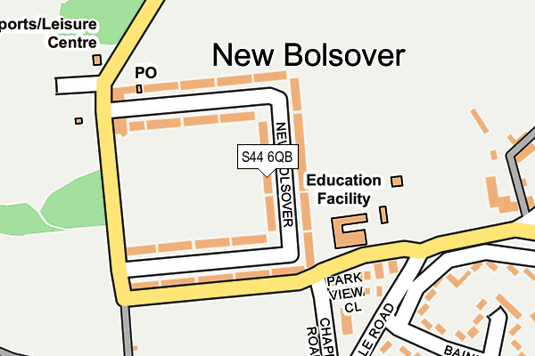 S44 6QB map - OS OpenMap – Local (Ordnance Survey)