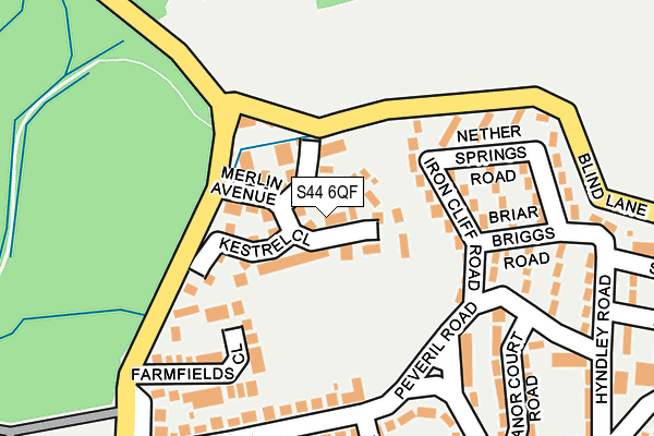 S44 6QF map - OS OpenMap – Local (Ordnance Survey)