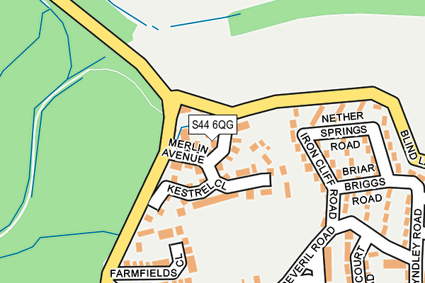 S44 6QG map - OS OpenMap – Local (Ordnance Survey)