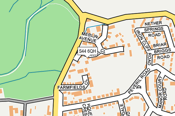 S44 6QH map - OS OpenMap – Local (Ordnance Survey)