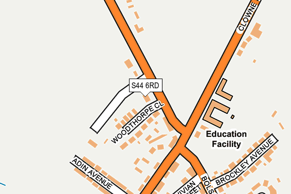 S44 6RD map - OS OpenMap – Local (Ordnance Survey)