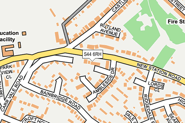 S44 6RH map - OS OpenMap – Local (Ordnance Survey)