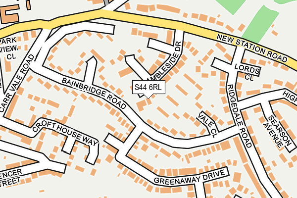 S44 6RL map - OS OpenMap – Local (Ordnance Survey)