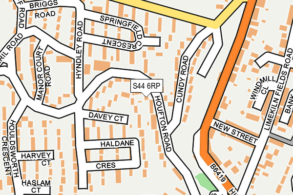 S44 6RP map - OS OpenMap – Local (Ordnance Survey)