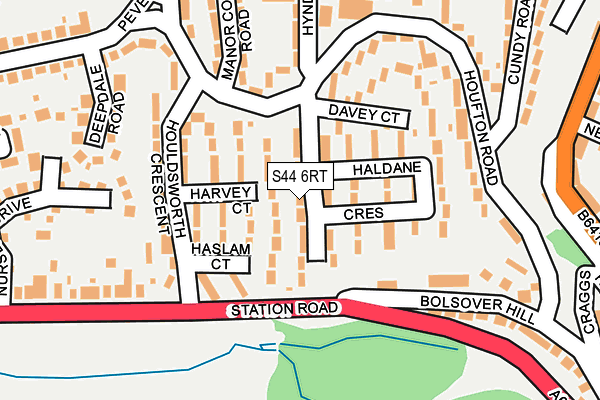 S44 6RT map - OS OpenMap – Local (Ordnance Survey)