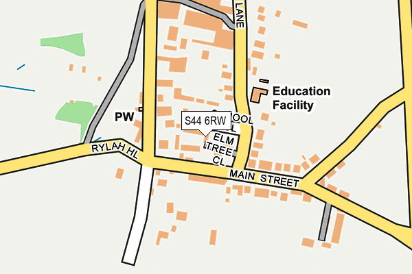 S44 6RW map - OS OpenMap – Local (Ordnance Survey)