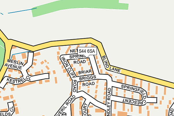 S44 6SA map - OS OpenMap – Local (Ordnance Survey)