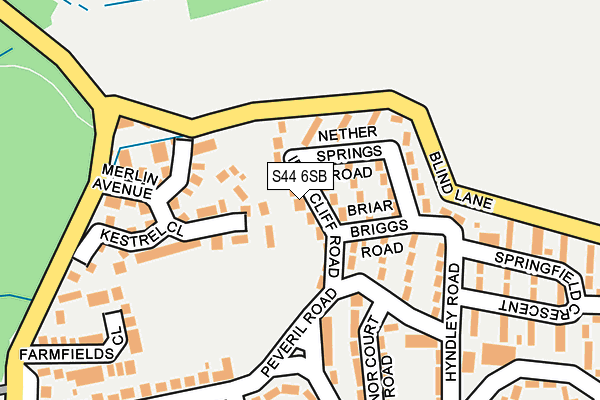 S44 6SB map - OS OpenMap – Local (Ordnance Survey)