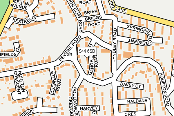 S44 6SD map - OS OpenMap – Local (Ordnance Survey)