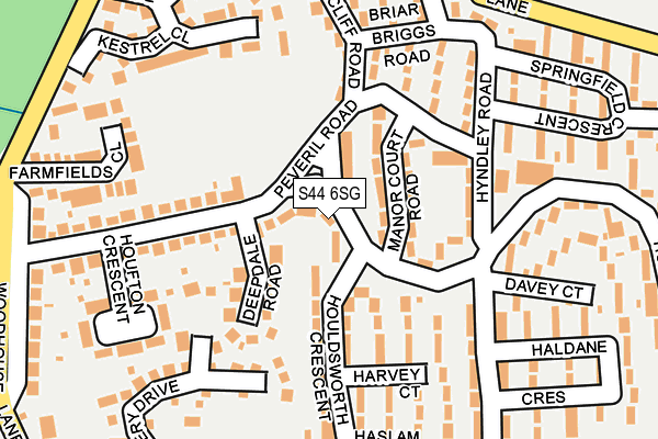 S44 6SG map - OS OpenMap – Local (Ordnance Survey)