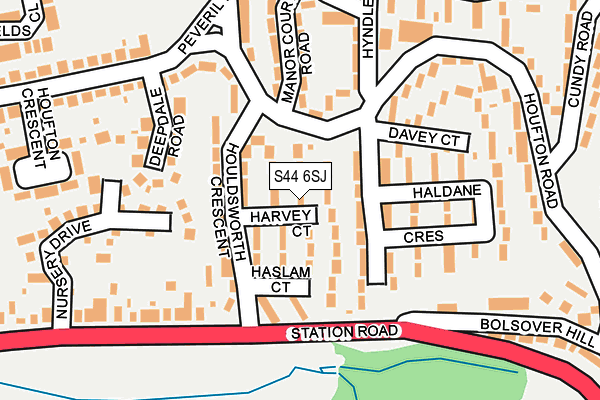 S44 6SJ map - OS OpenMap – Local (Ordnance Survey)
