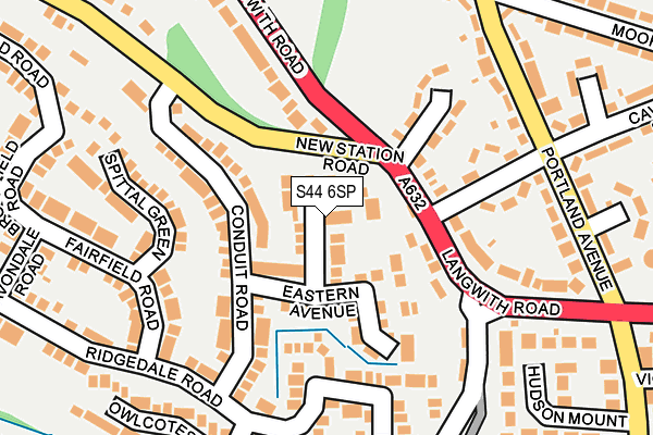 S44 6SP map - OS OpenMap – Local (Ordnance Survey)