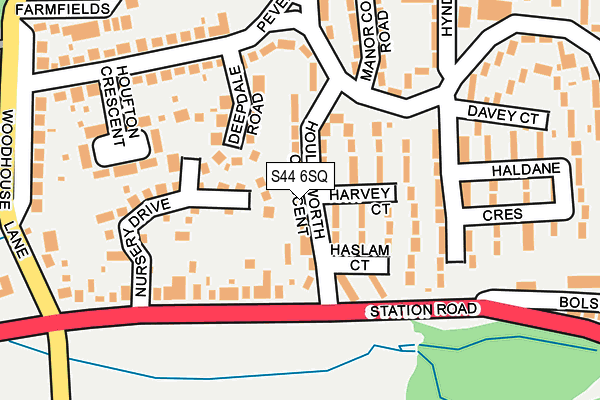 S44 6SQ map - OS OpenMap – Local (Ordnance Survey)