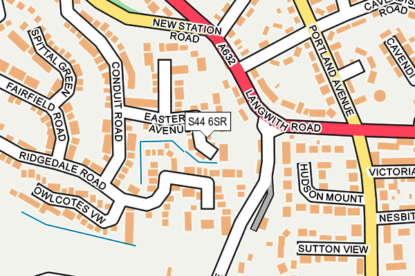 S44 6SR map - OS OpenMap – Local (Ordnance Survey)