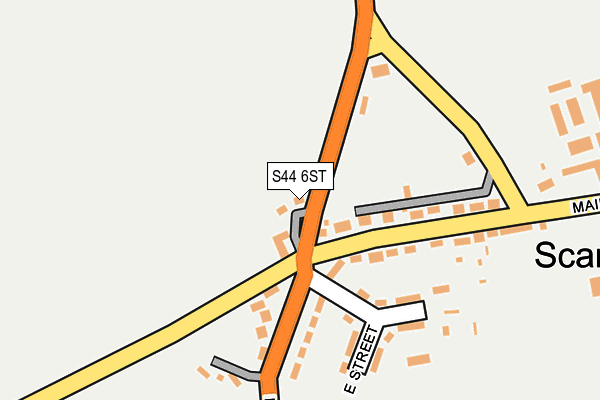 S44 6ST map - OS OpenMap – Local (Ordnance Survey)