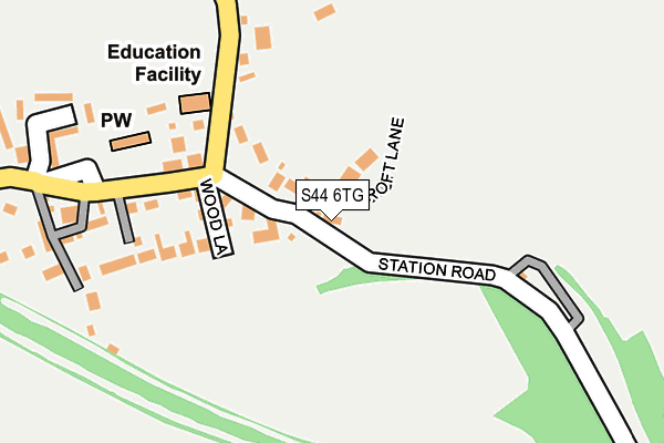 S44 6TG map - OS OpenMap – Local (Ordnance Survey)