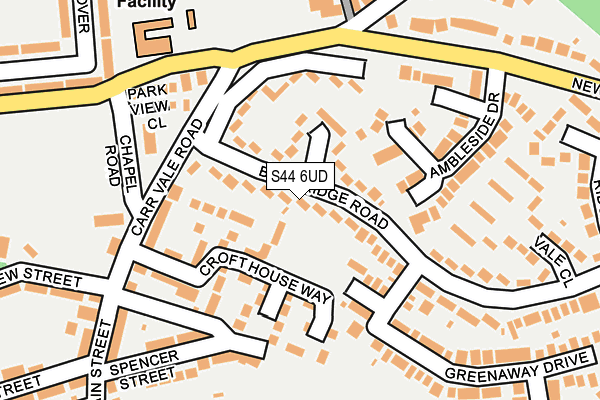 S44 6UD map - OS OpenMap – Local (Ordnance Survey)