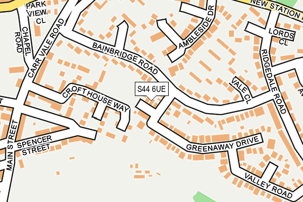 S44 6UE map - OS OpenMap – Local (Ordnance Survey)