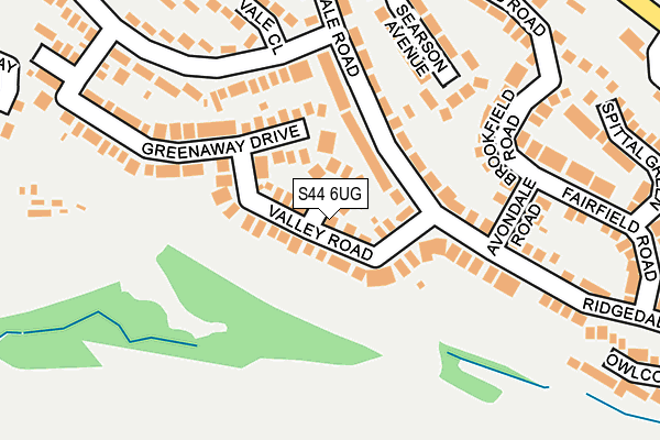 S44 6UG map - OS OpenMap – Local (Ordnance Survey)