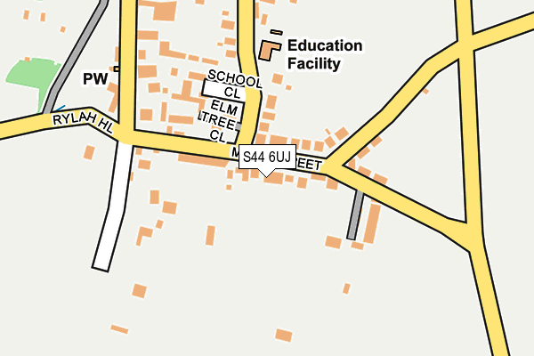 S44 6UJ map - OS OpenMap – Local (Ordnance Survey)