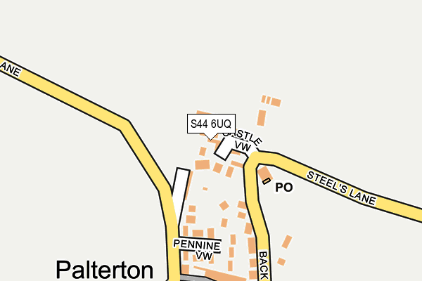 S44 6UQ map - OS OpenMap – Local (Ordnance Survey)